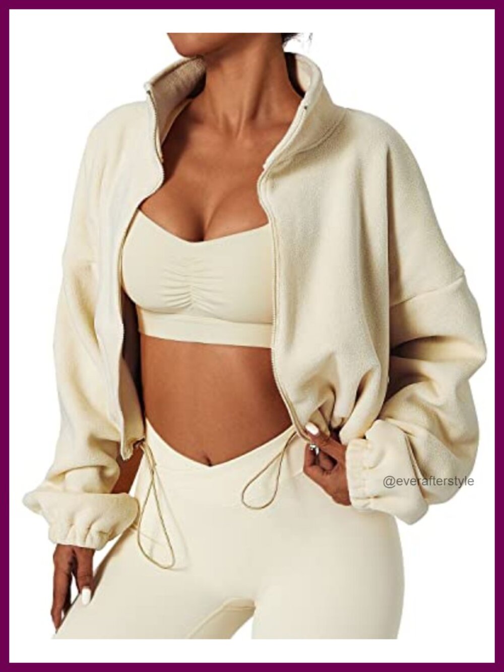 QINSEN Women's Full Zip Fleece Short Jacket Warm Winter Long Sleeve Stand